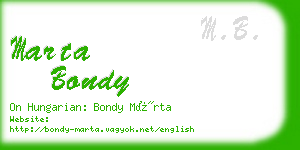 marta bondy business card